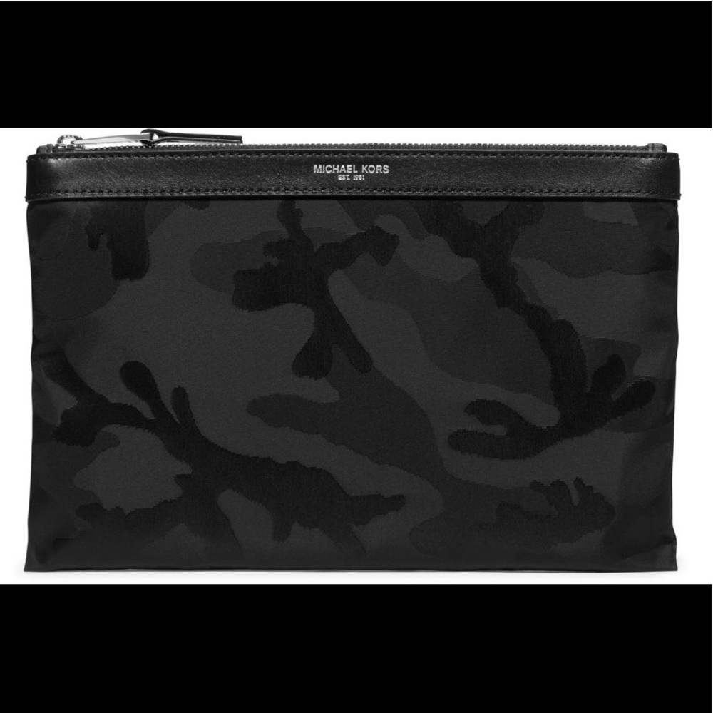 NWT Michael Kors - Black Camouflage Travel Pouch